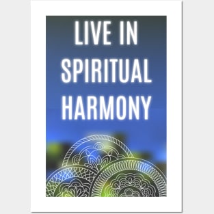 blue spiritual harmony with mandalas Posters and Art